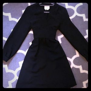Kate Spade long sleeve tie bow black dress